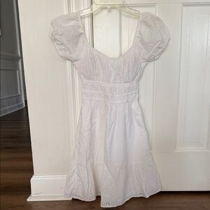 Hollister Eyelet White Puff Sleeve Dress